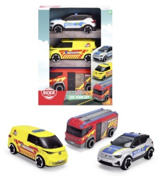 SOS транспортні засоби рятувальні 15,5 см 3 шт., DICKIE TOYS