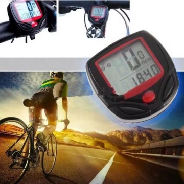 ЖК-ЧАСЫ ВЕЛОСИПЕДНОГО СЧЕТЧИКА ПРОБЕГА СКОРОСТИ Водонепроницаемый 15 функций + РУЧКА