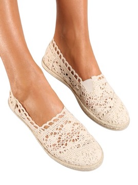 БЕЖЕВЫЕ КРУЖЕВНЫЕ ЭСПАДРИЛЕ ТЕННИСНЫЕ ТОТИНКИ 39