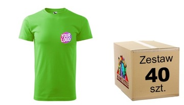 T-shirt koszulki z haftem LOGO - HAFT - 40 szt