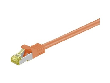 Kabel Patchcord CAT 7 S/FTP PIMF (z wtykami CAT 6a RJ45/RJ45) 30m pomarańcz