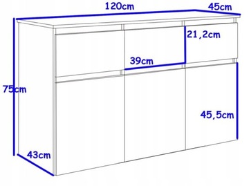 БЕЛЫЙ КОМОД 120 СМ K2 МЕБЕЛЬ ДЛЯ БОЛЬШОЙ КОМНАТЫ СПАЛЬНИ