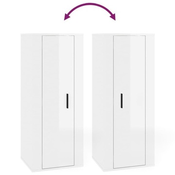 Комплект из 6 тумб под телевизор, глянцевый белый