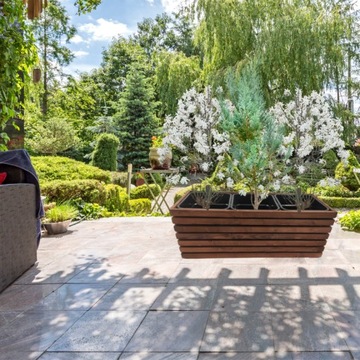 Горшечный горшок Терраса Деревянный горшок 35x35x95 см + вставка 3x18l