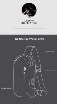 Городской рюкзак BANGE на одно плечо, USB-ОРГАНИЗАТОР