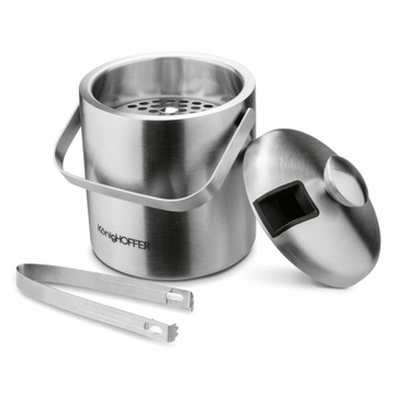 ВЕДРО ДЛЯ ЛЬДА С ДВУМЯ СТЕНКАМИ + ЩИПЦЫ