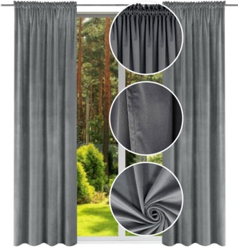 ZASŁONA WELUROWA 140x240 ZASŁONKI DŁUGIE SZTORY ZASŁONY DO SALONU NA ŻABKI