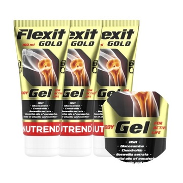 ZESTAW 3 x Żel Nutrend Flexit Gold Gel 100 ml przeciwbólowy, regenerujący