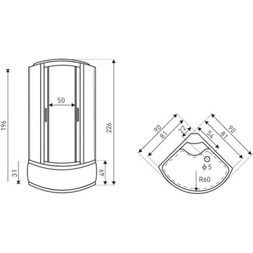 Душевая кабина с гидромассажем Silver PR 90