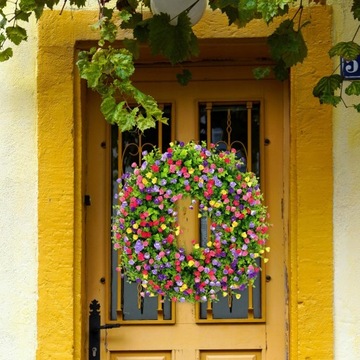 Весенняя входная дверь 20 дюймов фиолетово-желтая