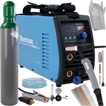 SPAWARKA TIG DO ALUMINIUM zestaw na START SHERMAN 200A ACDC PULS HF INWERTO