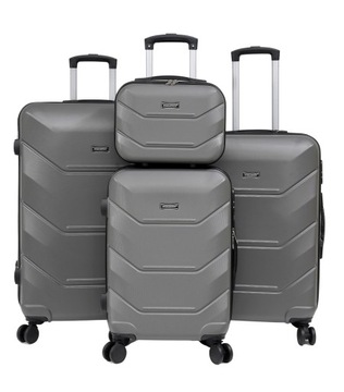 ДОРОЖНЫЙ ЧЕМОДАН, 4 ПРЕДМЕТА, БОЛЬШОЙ, СРЕДНИЙ, МАЛЕНЬКИЙ НАБОР НА ДВОЙНЫХ КОЛЕСАХ