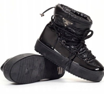 СНЕЖНЫЕ БОТИНКИ ЖЕНСКИЕ ЗИМНИЕ, ЧЕРНЫЕ, ВОДОНЕПРОНИЦАЕМЫЙ УТЕПЛИТЕЛЬ