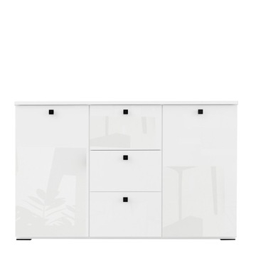 ELEGANCKA KOMODA Z SZUFLADAMI DO POKOJU 120X35X75 CM BIAŁY POŁYSK