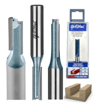 GLOBUS Frez prosty dwuostrzowy D=10 H=19 d=8 FT502