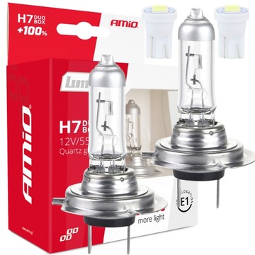 AMIO ŻARÓWKI H7 12V 55W LumiTec SILVER +100% + LED
