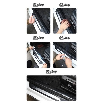 Folia ochronna na próg drzwi samochodu samochodowego, niewidoczna dla siebie 20 cm x 500 cm