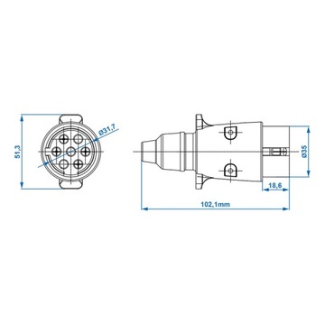 Вилка для прицепа 7 PIN