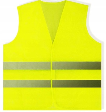 KAMIZELKA ODBLASKOWA OSTRZEGAWCZA DROGOWA ŻÓŁTA UNIWERSALNA