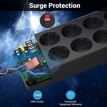 РАЗЪЕМ ПИТАНИЯ 12 ВХОДОВ 4 USB 4000 Вт 16 в 1