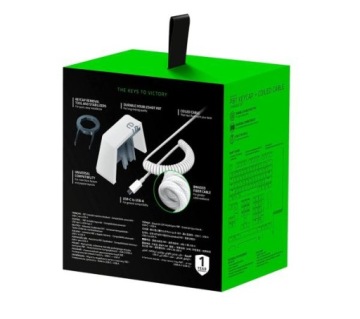 Набор клавишных колпачков RAZER PBT + спиральный кабель Mercury White