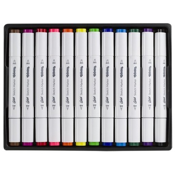 COLORINO MARKERY do szkicowania 12 FLAMASTRY 2str