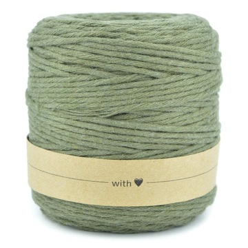 Хлопковая нить макраме 3мм 200м хаки