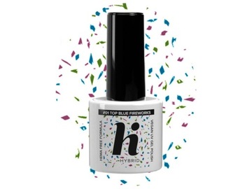 Hi Hybrid HEMA Free Top na lakier hybrydowy No Wipe #01 Blue Fireworks 5ml