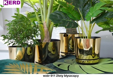 26 GOLD SHINY глянцевый ЦВЕТОЧНЫЙ ЦВЕТОК с подставкой и дренажем GLAMOUR