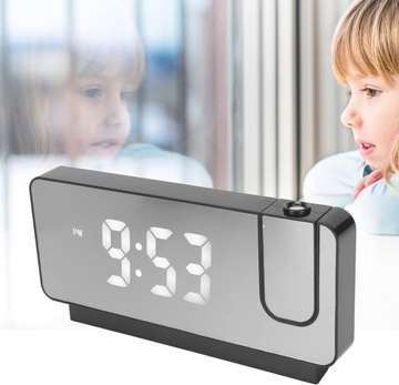 БУДИЛЬНИК Цифровой электронный ТЕРМОМЕТР ВРЕМЯ ПРОЕКТОР СВЕТОДИОДНОЕ ЗЕРКАЛО