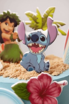 Zestaw Dekoracje na Tort STICH 13 El figurki opłatek ozdoba na tort