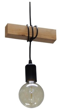 LAMPA WISZĄCA SUFITOWA PLAFON ŻYRANDOL 015-1 LED LOFT E27 DREWNO