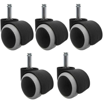 5x KÓŁKA GUMOWE FOTELA BIUROWEGO KÓŁKO FOTELI BIUROWYCH BOLEC 10 mm KOMPLET