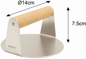 ПРЕСС ДЛЯ МЯСА SMASH BURGER 14 СМ ДАВЛЕНИЕ НЕРЖАВЕЮЩЕЙ СТАЛИ ДАВЛЕНИЕ