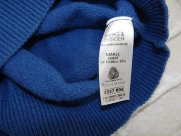 Marks&Spencer sweter wełniany 100% wełna extrafine S/M