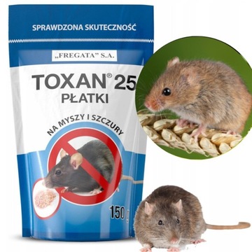 TOXAN trutka na myszy szczury płatki 150g trucizna na gryzonie bromadiolon