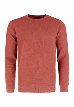 OUTLET męski Sweter gładki pomarańczowy VOLCANO S-LARKS XL