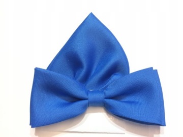 ГАЛСТУК-БАБОЧКА МУЖСКАЯ с ТРУБКОЙ - КАРМАН квадратный - васильковый