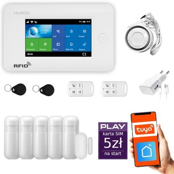 Alarm bezprzewodowy GSM + WiFi z aplikacją TUYA, HUXGO HXA006