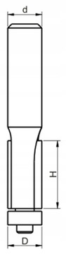 Фреза прямая двухплоскостная с подшипником D=8xH=30/d=8