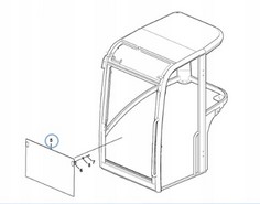 НИЖНЕЕ ВЕТРОВОЕ СТЕКЛО VOLVO EC27C 15018109 РАЗМЕР ОТВЕРСТИЙ 4 СМ