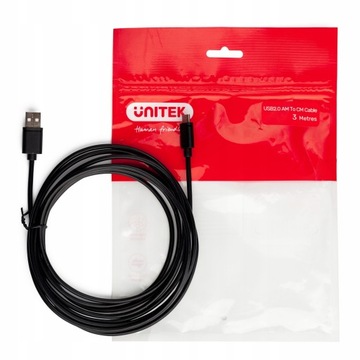 Unitek USB-A 2.0 — кабель USB-C 3 м C14069BK