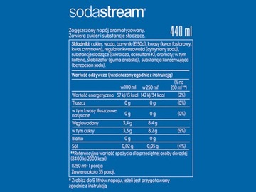 6x SYROP KONCENTRAT PEPSI COLA DO SATURATORA SODASTREAM 9L NAPOJU z 440ml
