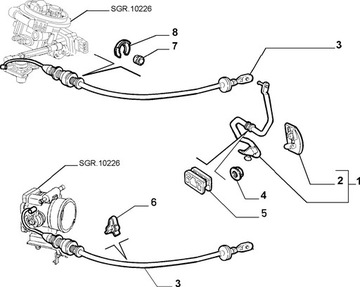 КАБЕЛЬ ГАЗОВОГО ТОКА FIAT PALIO SIENA 1.6 46419108