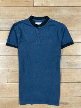 Hollister polo t-shirt koszulka logo granat L XL