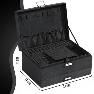 ШКАТУЛКА-ОРГАНИЗАТОР ДЛЯ ЮВЕЛИРНЫХ ИЗДЕЛИЙ ЧЕРНЫЙ