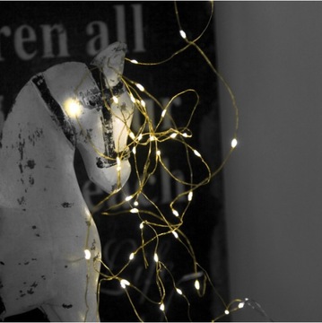 Lekki łańcuch krople rosy LED na baterie 400 cm