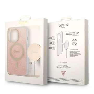 Guess Bundle Pack MagSafe 4G — чехол MagSafe для iPhone 13 Pr + комплект зарядного устройства
