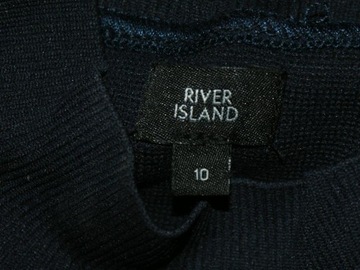 River Island sweter damski półgolf metalik retro vintage 36