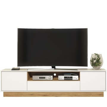 STOLIK SZAFKA RTV 200 CM SKANDYNAWSKA BIAŁA LFT002